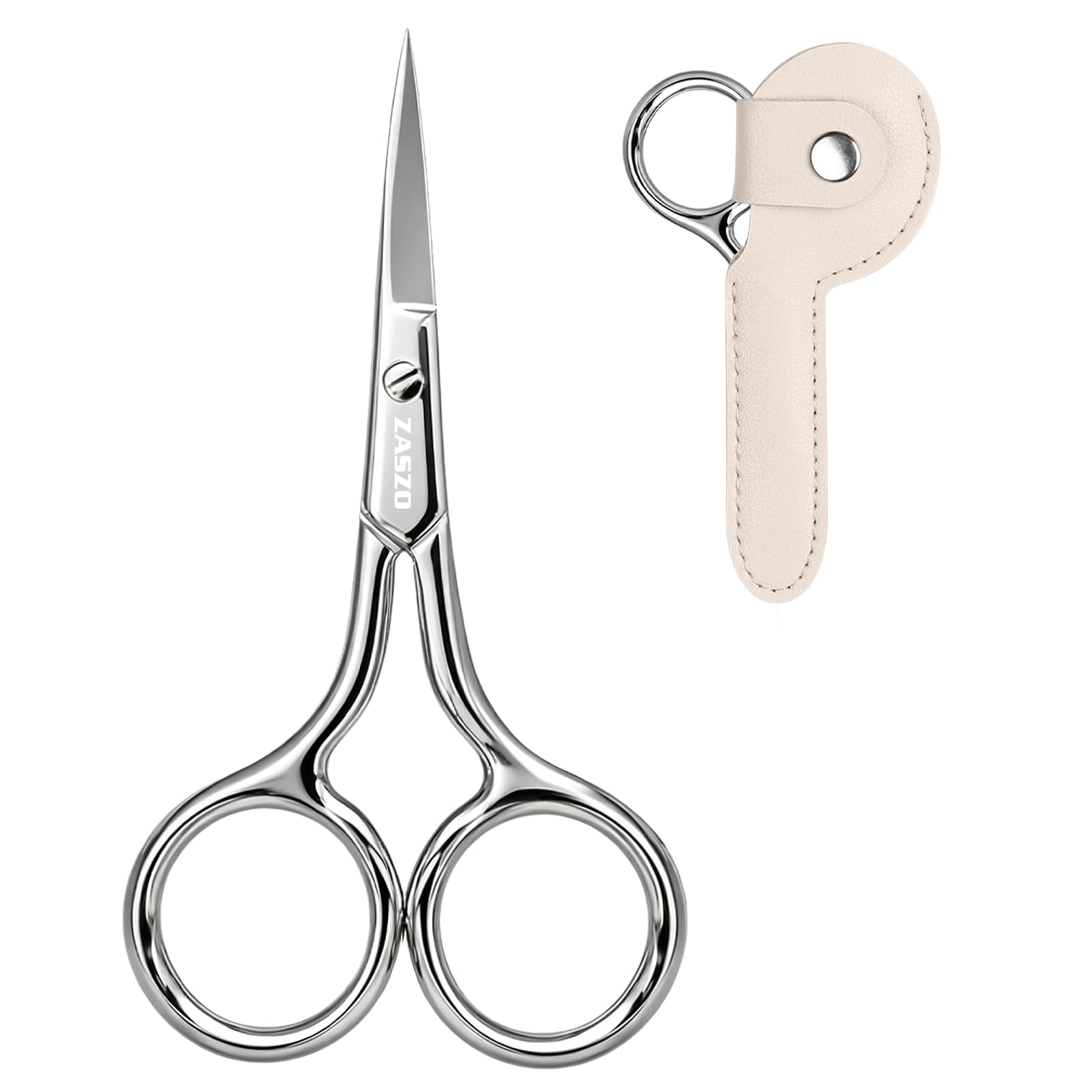Photo 1 of 3.8 Inch Silver Eyebrow Scissors, Stainless Steel small scissors for Personal Care, Professional Grooming Scissors for Eyebrows, Mustache & Beard Hair Trimming