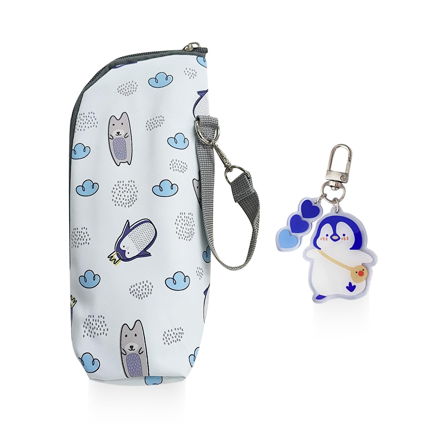 1 Piece of Portable Thermal Insulation Baby Bottle Bag, 1 Piece of Penguin Pendant, Waterproof Thermal Insulation Bag, Baby Bottle Storage Bag, Baby Bottle Protective Cover