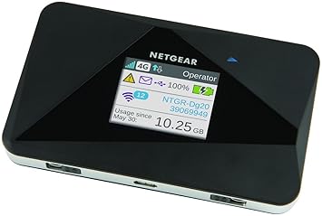 Netgear AC785-100EUS Aircard Mobiler Hotspot Router (4G LTE, mit bis zu 150 Mbit und Cat 4 LTE / 4G, ohne SIM-Lock) schwarz