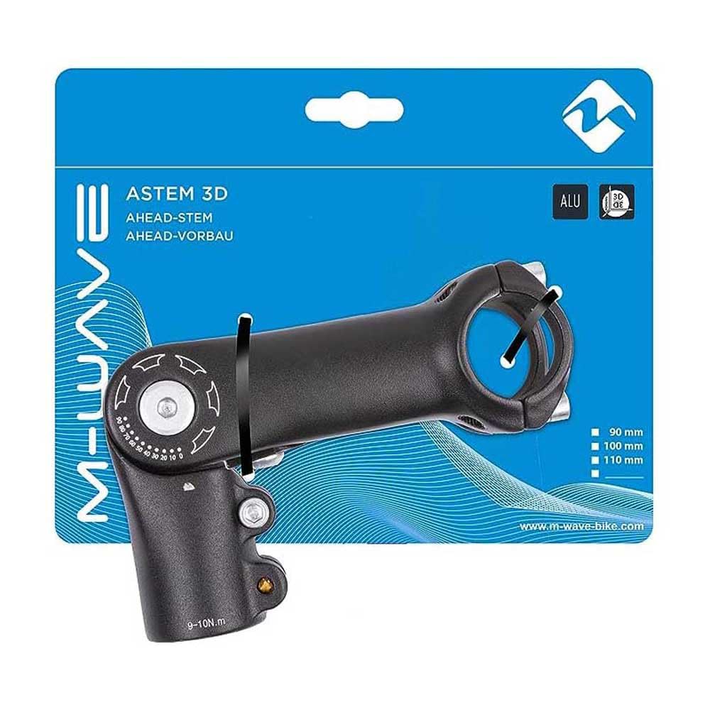 M-Wave Unisex Adult ST-C2.1 AHEAD Handlebar Stem Adjustable from 0° to 90°, External 90 mm, for 31.8 mm