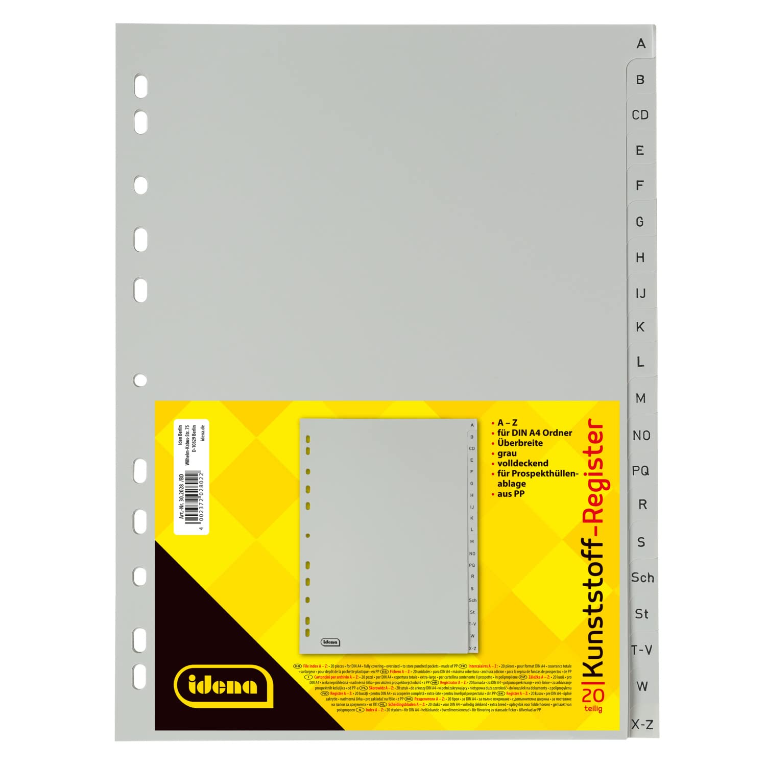 IDENA 302028 A – Z Register Folder DIN A4 Excess Width