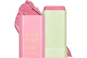 KIMIEYE Cream Blush Stick, Monochromatic Blush Beauty Wand for Cheek and Lip Tint with Long Lasting Hydrating Formula, Multi-use Makeup Stick for Blends Perfectly onto Skin, 0.6 oz (1# Shy Pink)