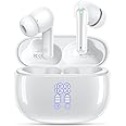 HUIFU Ear Buds Wireless Earbuds - Bluetooth Headphones 40H Playtime LED Display Deep Bass Stereo in-Ear Earphones with IPX7 Waterproof for iPhone Android Phone Tablet Laptop, Pure White
