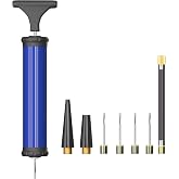 HDNNC Portable Ball Pump, Air Pump with 4 Needles 2 Nozzle 1 Extension Hose Great for Basketball Football Volleyball Soccer