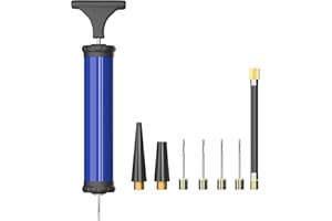 HDNNC Portable Ball Pump, Air Pump with 4 Needles 2 Nozzle 1 Extension Hose Great for Basketball Football Volleyball Soccer