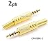 CablesOnline 2-PACK 3.5mm (1/8in) Stereo TRRS 4-Pole Male Gold Connector with Spring Relief (CN-018G-2)