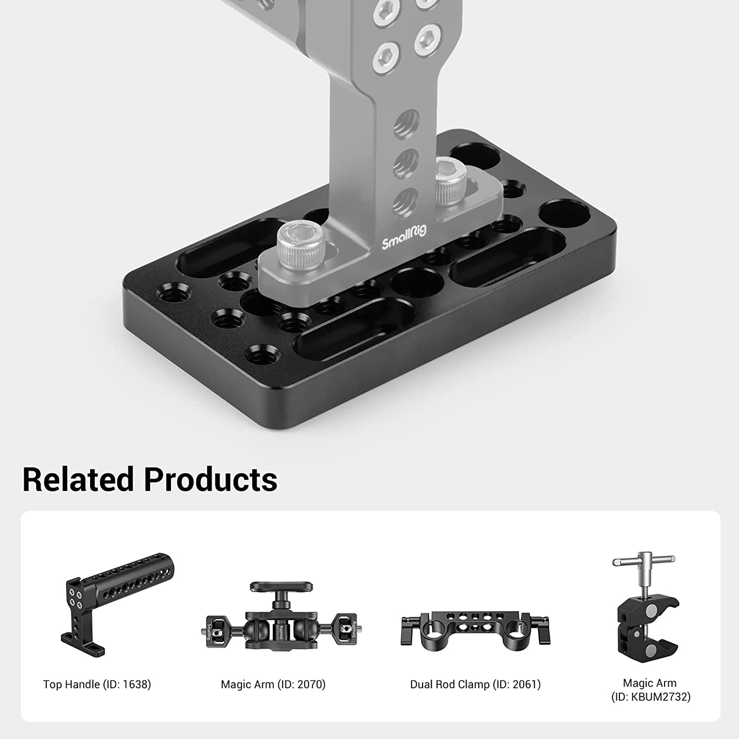 SMALLRIG Switching Plate Camera Easy Plate for Railblocks, Dovetails and Short Rods - Longer Version - 1598