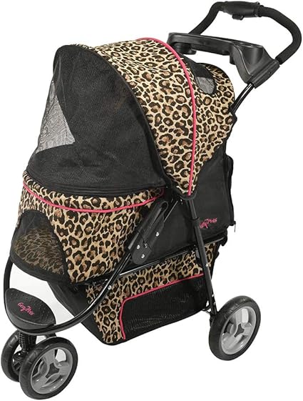 leopard print dog stroller
