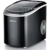 COSTWAY Countertop Ice Maker, Self-Cleaning Function, Ready in 6 Minutes, 27 LBS/24H Portable Bullet-Shaped Ice Cube…