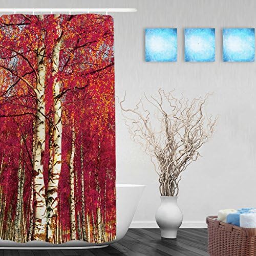 Birch Forest In Sunlight Bathroom Shower Curtains Waterproof Mildew Fade Resistant Polyester Fabric 36"x72"Inch
