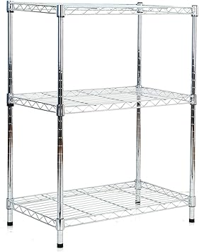 Amazon Com 3 Tier Wire Shelving Metal Shelf Storage Rack Durable