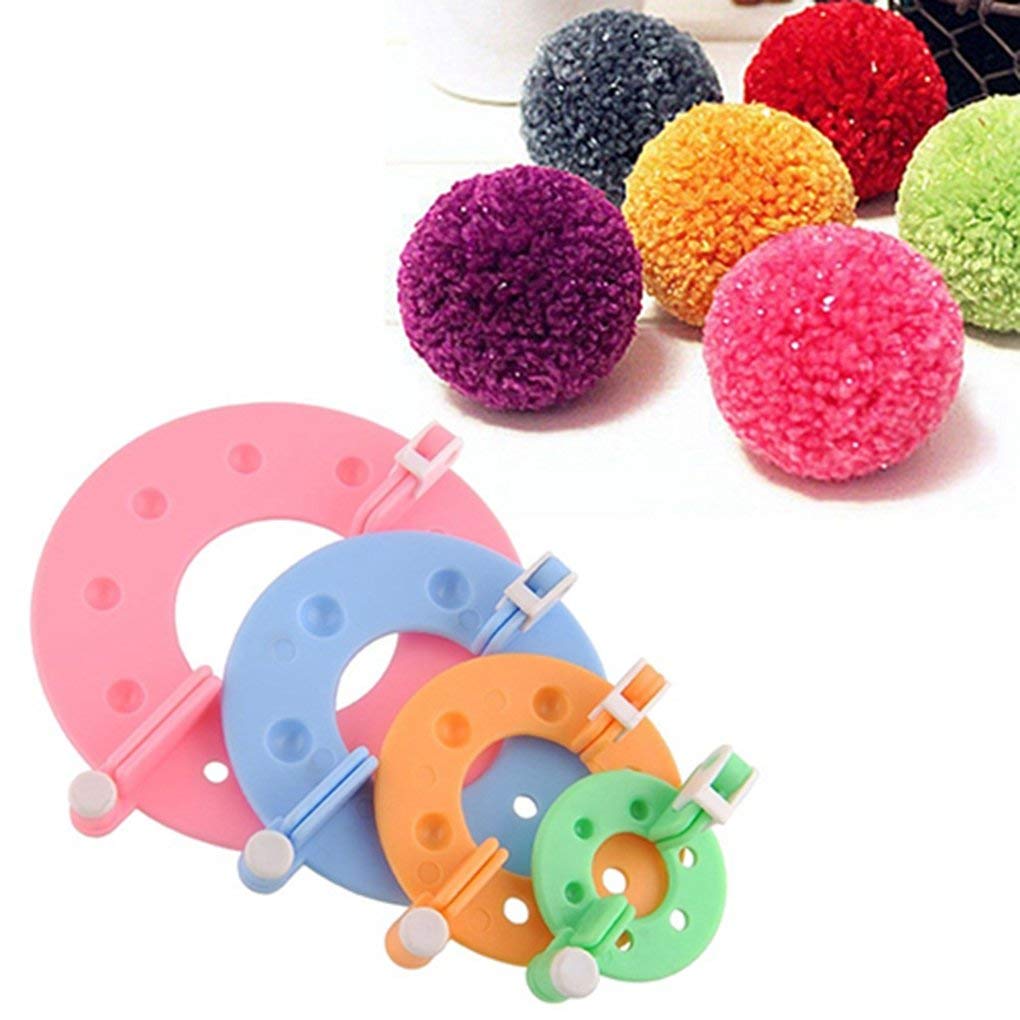 Febbya Pom Pom Maker,8 Pieces PomPom Making Tool Different Sizes for Wool Knitting Craft DIY PomPom Fluff Balls