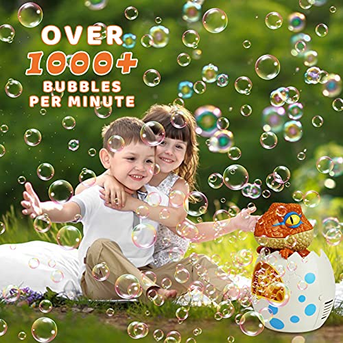ZIZICG Bubble Machine for Toddlers, Kids, 1000+ Bubbles/min Electric Automatic Bubble Maker Blower (Dinosaur)
