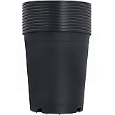 LiGuVCY 10 Pack 5 Gallon HDPE Nursery Pot Planter Grower Flower Pot | 5 Gallon Injection Molded Plastic Garden Planter Pots, Nursery Seedling Planters Container with Drainage Holes