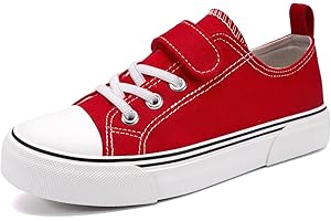 Zoroadke Toddler Boys and Girls Sneakers Low Top Adjustable Strap Canvas Shoes for Kids