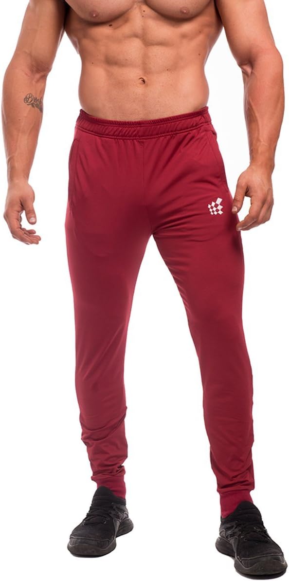 Men's Active Gym Running Casual Slim Fitted Workout Sweat Pants with Pockets