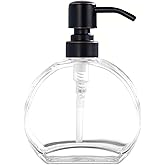 BZOOSIU Glass Soap Dispenser with Rust Proof Stainless Steel Pump, Refillable Kitchen & Bathroom Countertop Dish Soap Dispenser for Essential Oils, Lotions, Liquid Soaps,Oil Rubbed Bronze