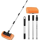 ARTIPOLY 65" Five-Sided Car Wash Brush with Extension Pole, Car Wash 12" Dip Soft Five-Sided Brush, No Scratch Car Cleaning Brush Supplies for RV Boat Truck SUV, House Siding, Snow