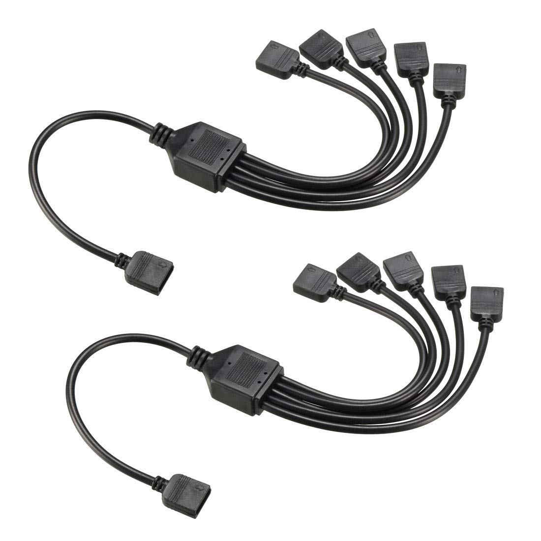 sourcing map RGB Splitter Cable 1 Female to 5 Female 4 Pin Extension Connector Cord Wire for 5050 3528 LED Light Strips 30cm Length 2Pcs