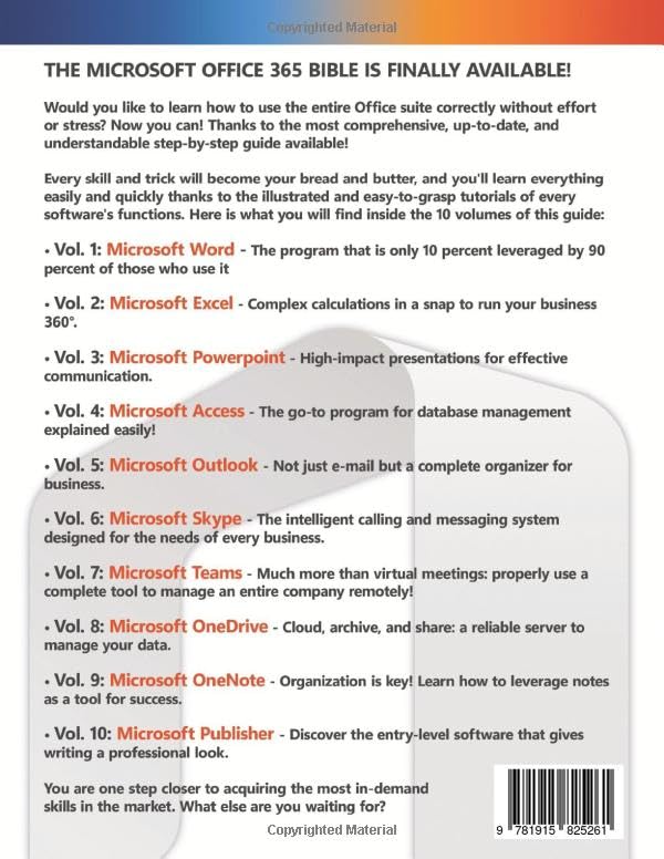 Microsoft Office 365 Bible for Beginners: Learn from Scratch and Master All Office Suite Software