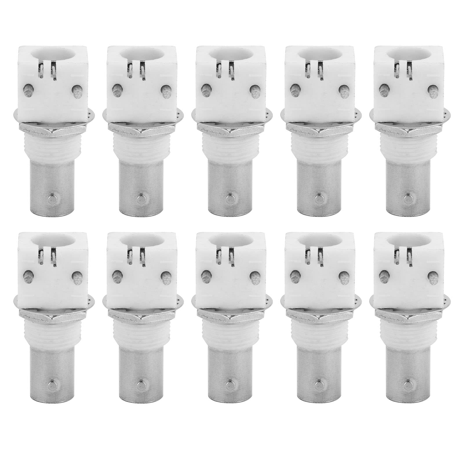 PCB BNC Connector, 10pcs 90 Degree White PCB Mount BNC Connector Board, 2P BNCQ9 Adapter for CCTV Systems, & Video Accessories