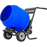 BILT HARD Poly Drum Plastic Electric Cement Mixer, 4 Cu.Ft. Concrete Mixer Heavy Duty, Portable Power Cement Mixing Tools for Stucco, Fodder, Mortar