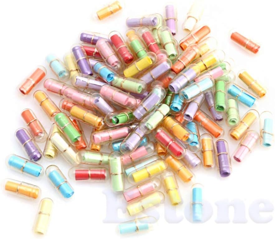BANAMANA 100Pcs/Pack Message in a Bottle Message Capsule Letter Cute Love Pill Full Clear Mini Wish Bottle With Paper Scrip Storage