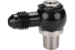 Podavelle 4AN Male Flare Banjo to 1/8 NPT Stainless Steel Banjo Bolt Assembly Fitting Adapter Black