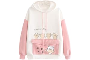 wlczzyn Hoodies for Teen Girls, Teen Girls Hoodies Long Sleeve Hooded Sweatshirts Cute Solid Drawstring Pullover Tops