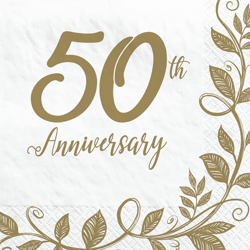 Amscan Elegant Scroll 50th Anniv (Gold)