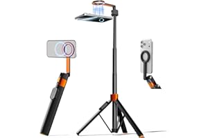Vimose 59" Magnetic Selfie Stick Tripod with Remote, Magsafe Phone Tripod Stand for Travel Recording, Ultimate Minimalist Tri
