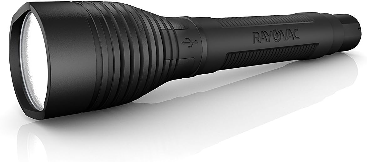 Rayovac Tactical Flashlight, 2, 000 Lumens The Beast Rechargeable Flashlight - Super Bright High Mode LED Flashlights for Camping, Hiking, Dog Walking, Black
