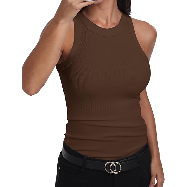 Canotta Scollo Americana Costine con Borchie - Canotte - Donna