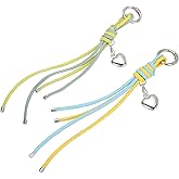 MECCANIXITY Braided Leather Rope Keychain Strap Bag Charm Car Key Open Chain Ring with Heart Charm & Braided Diamond Knot