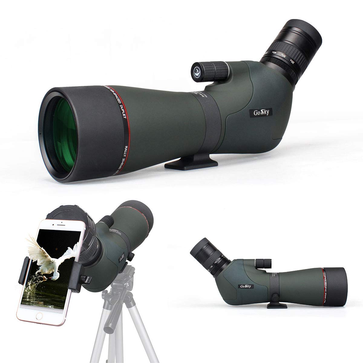 Gosky Newest 2060x80 Dual Focusing Spotting Scope Waterproof HD Optics Zoom Scope with with