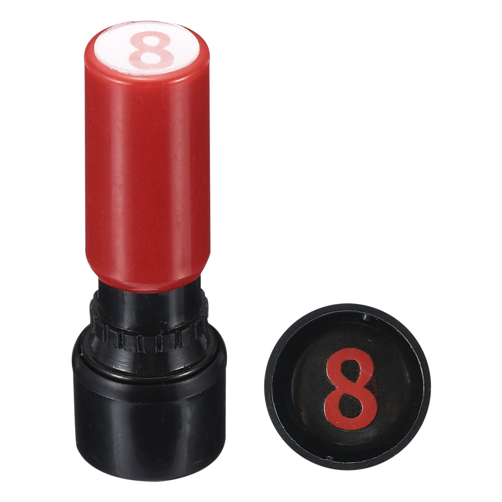 PATIKIL Number Stamps Self Inking, Numeral 8 7mm Red Plastic Round Number Stamp for Class Notebook Scrapbooking DIY Craft
