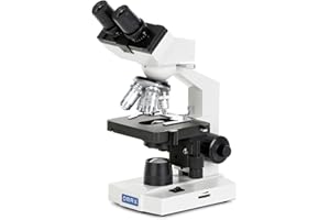 OMAX 40X-2000X Lab LED Binocular Compound Microscope with Double Layer Mechanical Stage and Coaxial Coarse/Fine Focusing Knob
