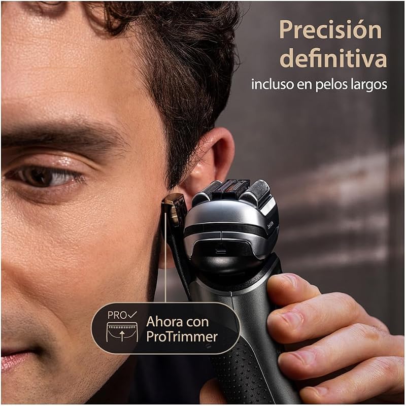 Barbeador elétrico masculino braun series 9 pro+, barbeador de barba, base de carregamento, úmido e seco, 9517s, prata