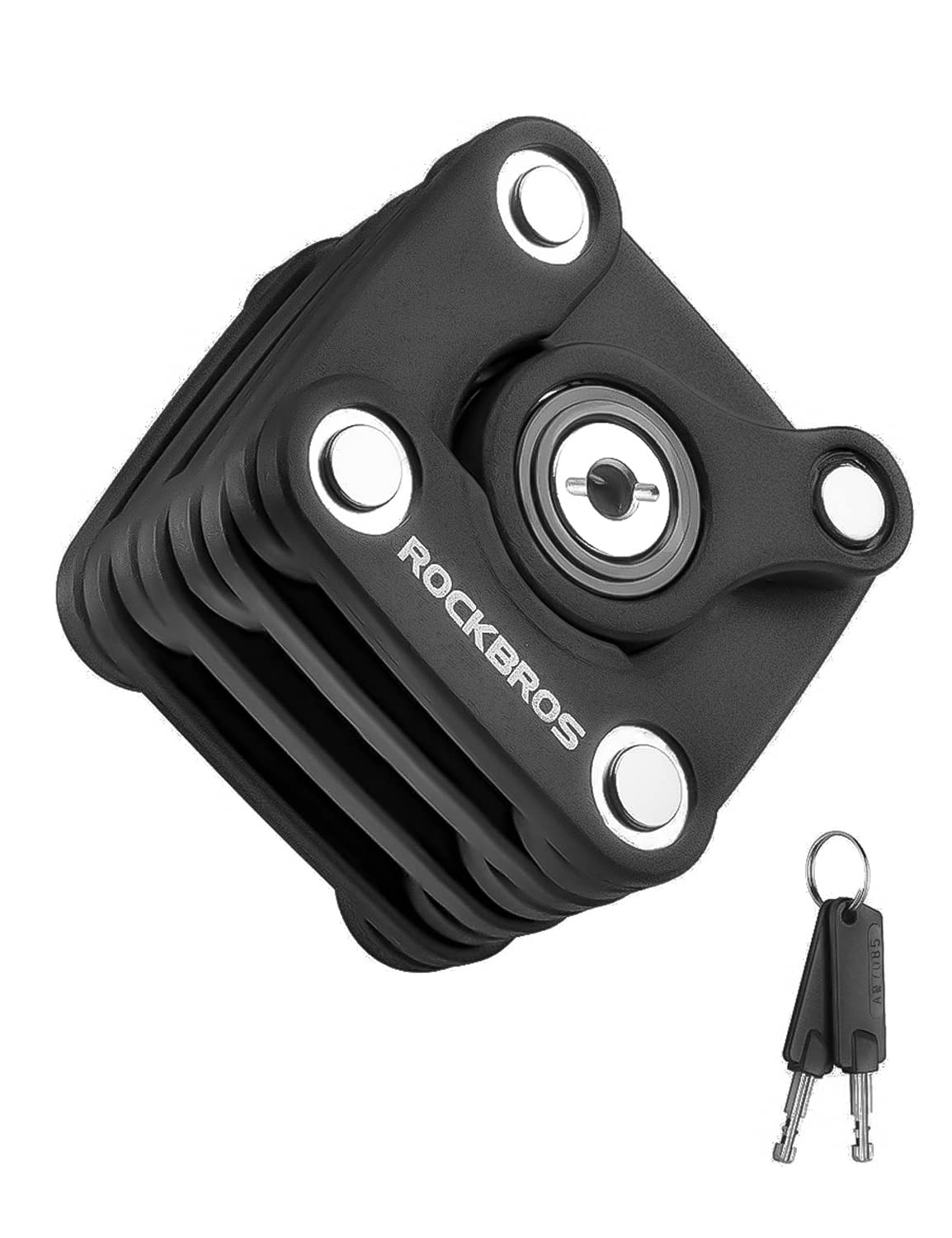 ROCKBROS Cube Bike Lock Heavy Duty Anti-theft Bicycle Chain Lock Folding with Mounting Bracket Multi-function Alloy Hamburger Lock