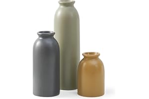KAYLYNN 3PCS Ceramic Vase Set for Pampas Grass, Modern Boho Home Decor, Matte Handmade Vases Multi-Color for Farmhouse Living Room Shelf, Mantel, Centerpieces, Kitchen, Coffee Table Decoration
