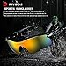 RIVBOS 805 POLARIZED Sports Sunglasses with 5 Set Interchangeable Lenses for Cycling (Black&Black)