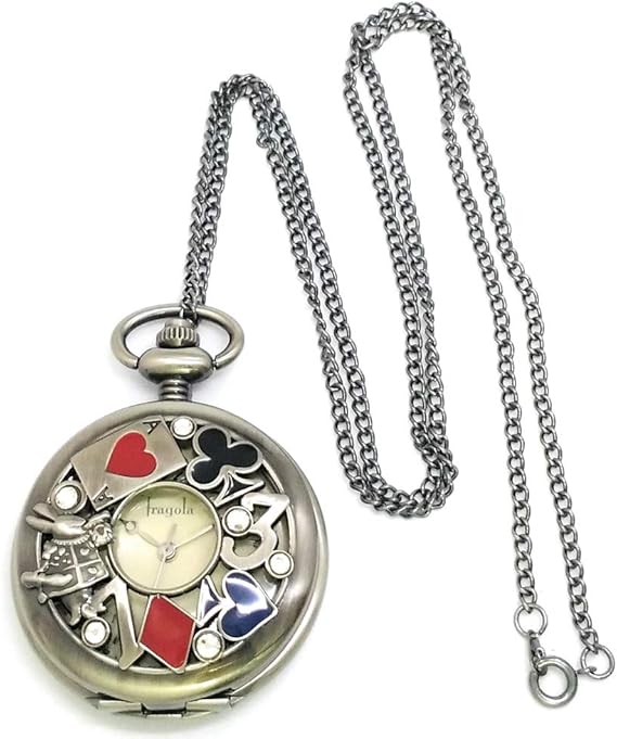 Amazon Ea Asv ペンダントタイプ 懐中時計 アリス アンティークシルバー 懐中時計 腕時計 通販