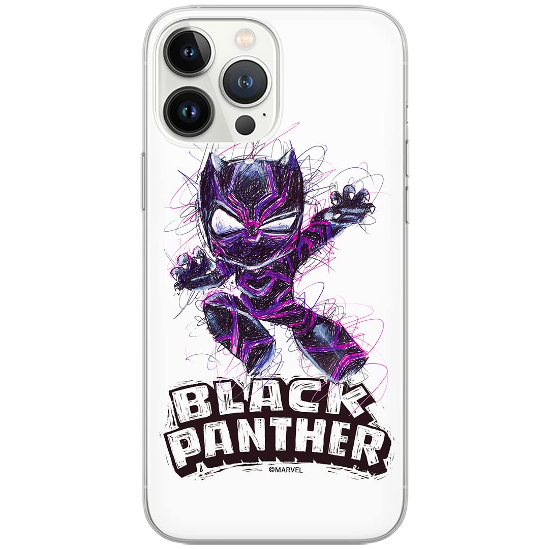 ERT GROUP mobile phone case for iPhone 13 PRO MAX original and officially licensed Marvel pattern Black Panther 017 White optimally adapted to the shape of the mobile phone, case made of TPU