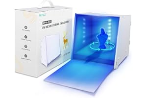 SUNLU Resin UV Curing Box, 405nm UV LED Lights, UV Light Curing Machine with Timer, 360° Spinning Turntable and Acrylic Reflector, Big Size Rotary Resin Dryer