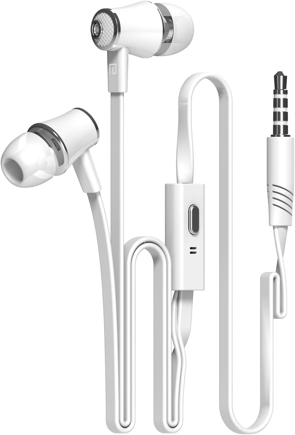 Candy Color Original Earphones with Microphone Super Bass Noodle Line Earbuds Headphones Headset for iPhone 6 6s Xiaomi Smartphone (White)