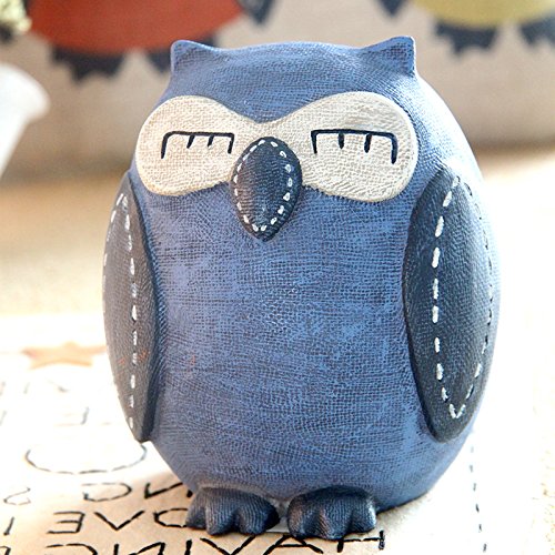 Eastyle Owl Child Piggy Bank for Kids Money Bank Toy Savings/Coin/Money Box Creative Cute Wedding Birthday Gift Blue