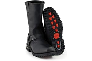 XELEMENT FOOTWEAR Xelement 1443 Men's Black 'Rider' 13-Inch Leather Harness Motorcycle Biker Boots