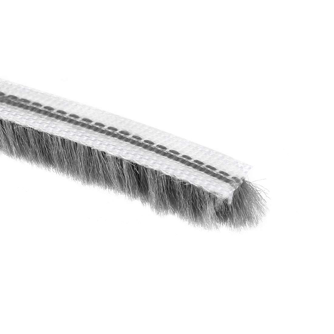 sourcing map Brush Weather Stripping, 5M/16.4Ft Card Slot Seal Strip Pile Weatherstrip Door Sweep Brush for Door Window W Silicon Sheet, 7x8mm/WxH