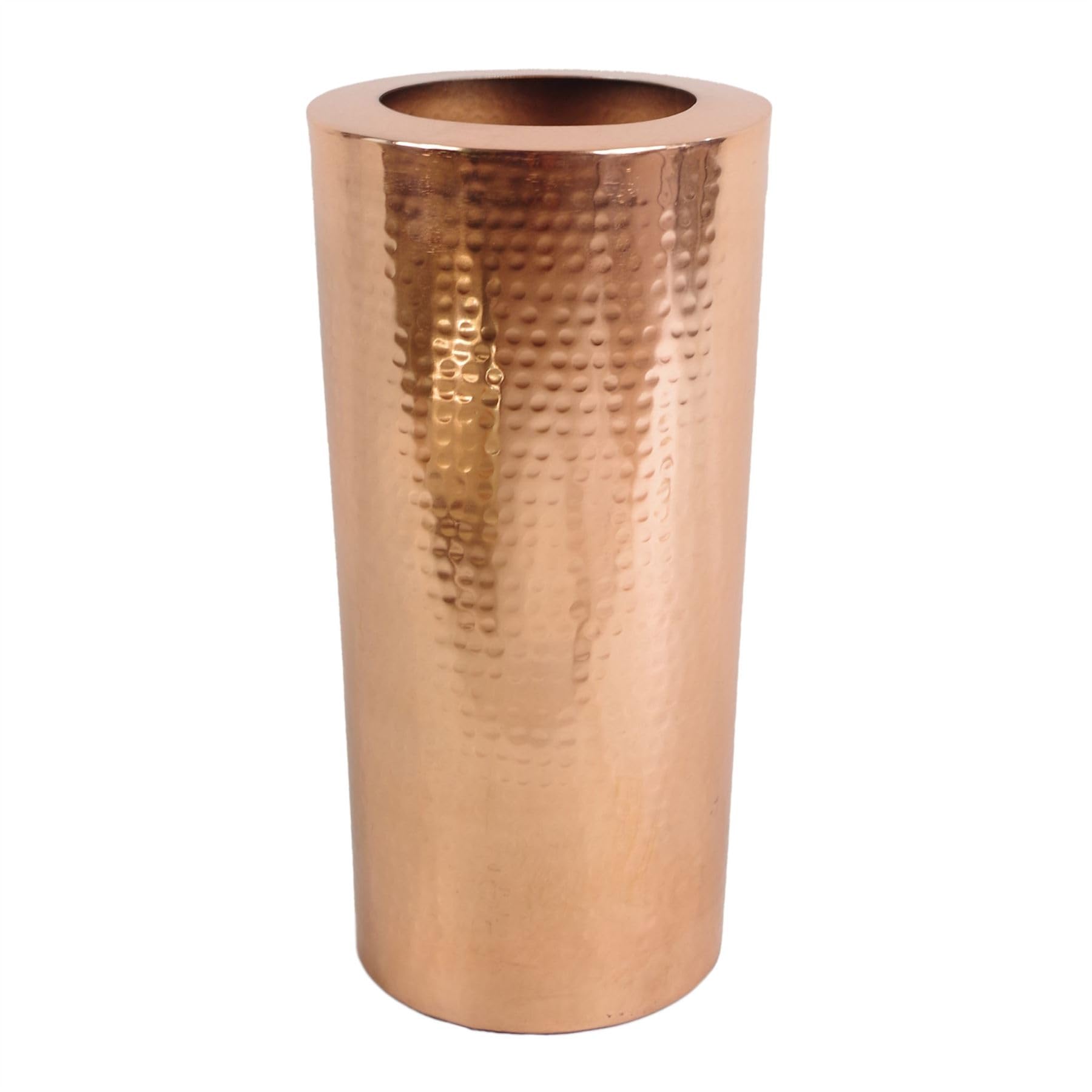 Leaf Design UK Large Hammered Metal Vase, Copper, 15cm x 30cm
