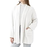 MH MYLUNE HOME Women's Open Front Oversized Ribbed Knit Cardigan Long Sleeve Thigh-Length Cozy Casual Sweaters with Pockets